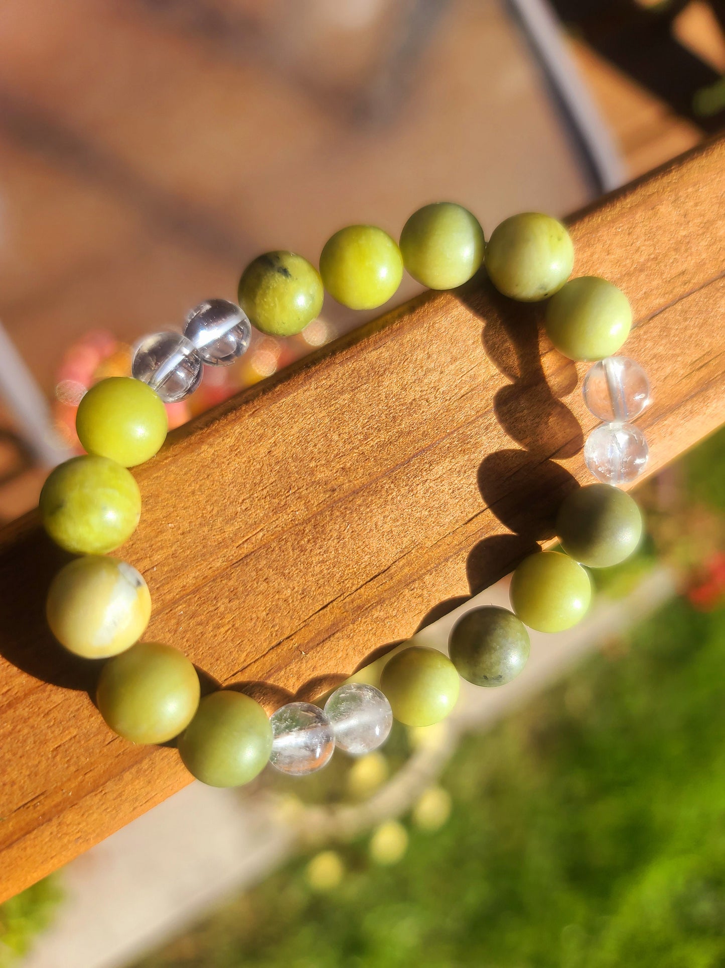 Beaded Bracelet Matte Jade Clear Crystal Gift For Her