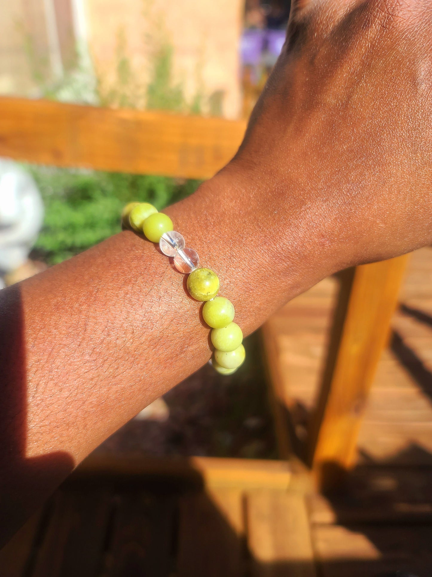 Beaded Bracelet Matte Jade Clear Crystal Gift For Her