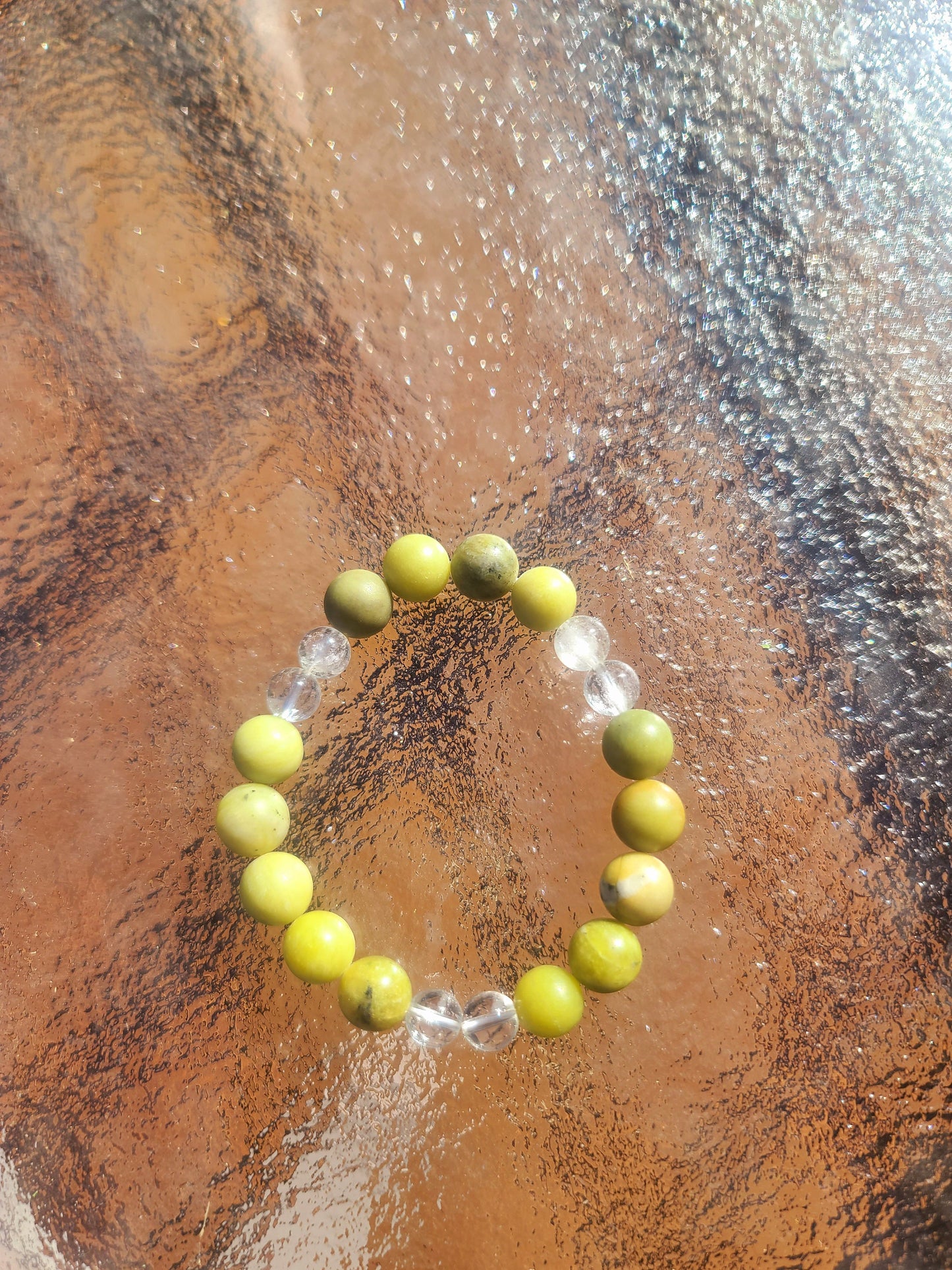 Beaded Bracelet Matte Jade Clear Crystal Gift For Her