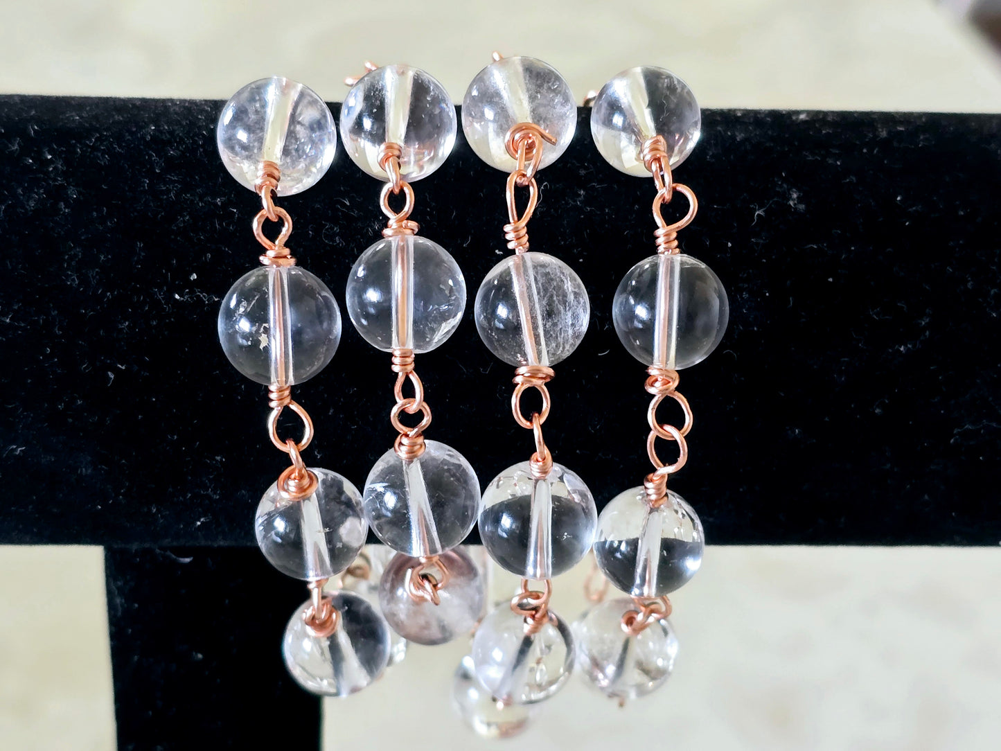 Beaded Wire Wrapped Bracelet Gemstone Chain Link clasp Bracelets