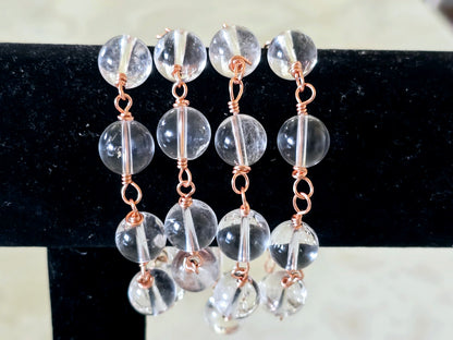 Beaded Wire Wrapped Bracelet Gemstone Chain Link clasp Bracelets