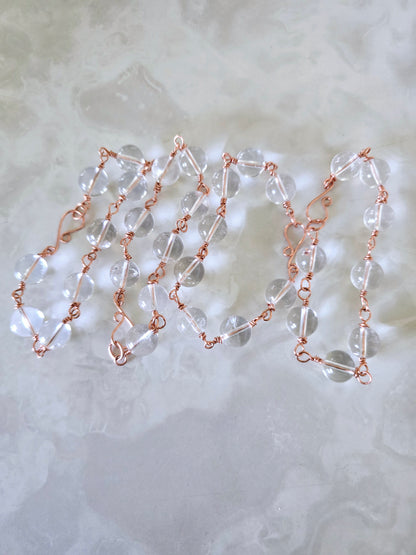 Beaded Wire Wrapped Bracelet Gemstone Chain Link clasp Bracelets