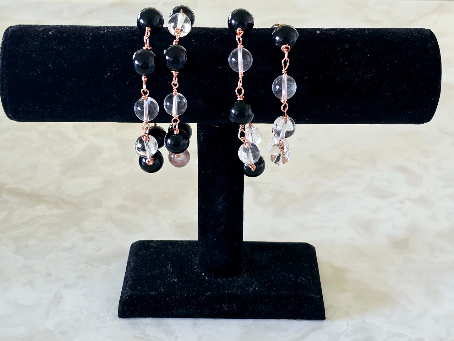 Beaded Wire Wrapped Bracelet Gemstone Chain Link clasp Bracelets