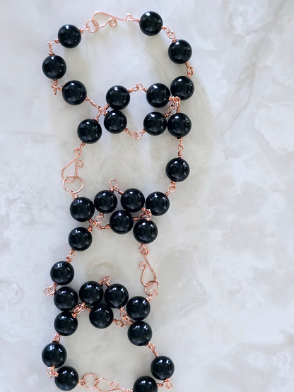 Beaded Wire Wrapped Bracelet Gemstone Chain Link clasp Bracelets