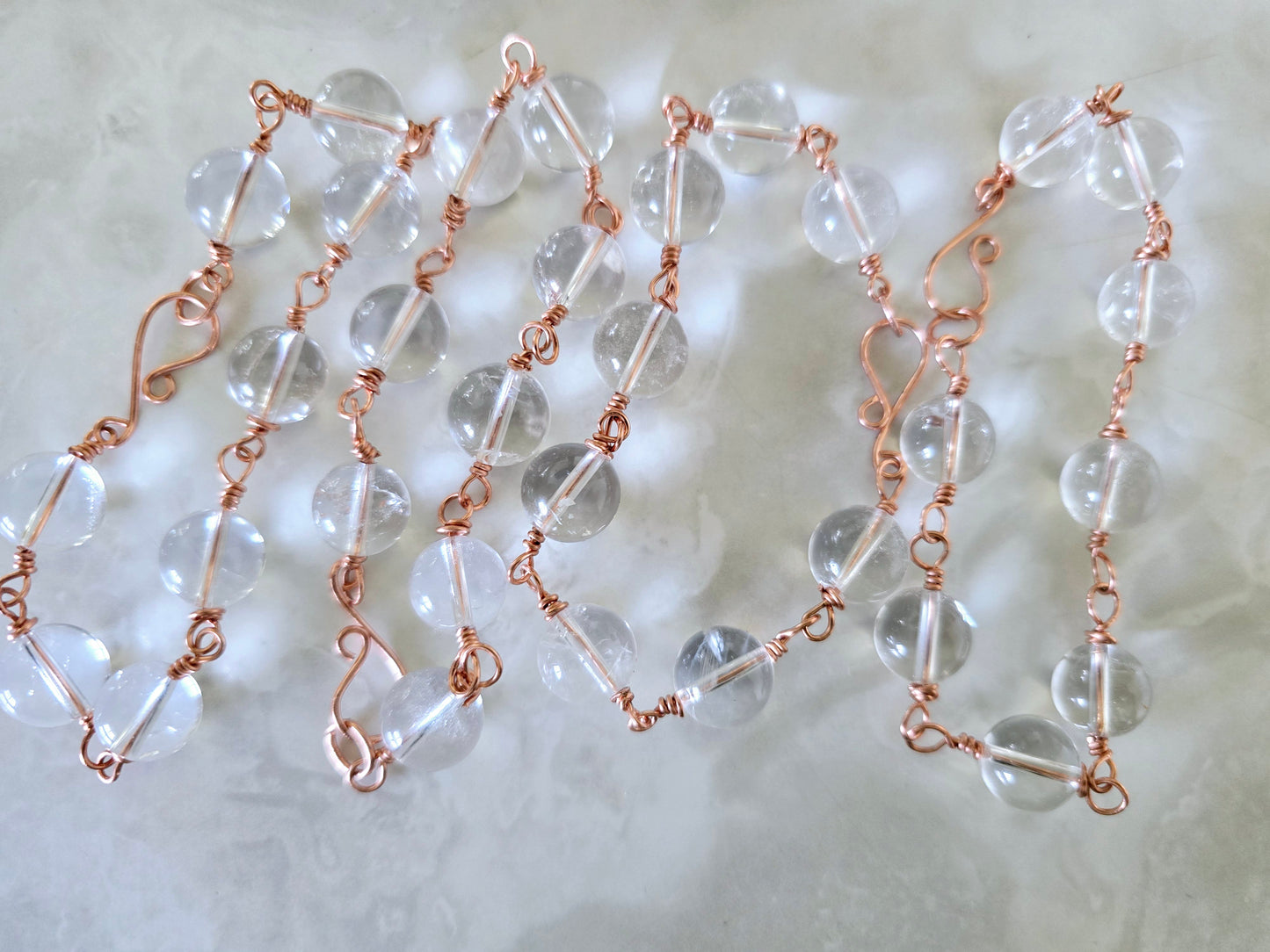 Beaded Wire Wrapped Bracelet Gemstone Chain Link clasp Bracelets