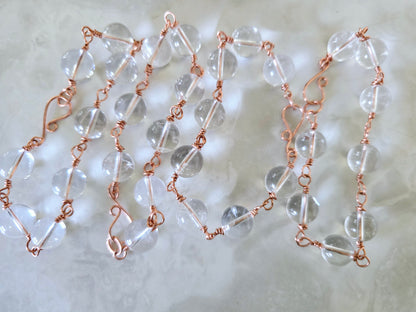 Beaded Wire Wrapped Bracelet Gemstone Chain Link clasp Bracelets