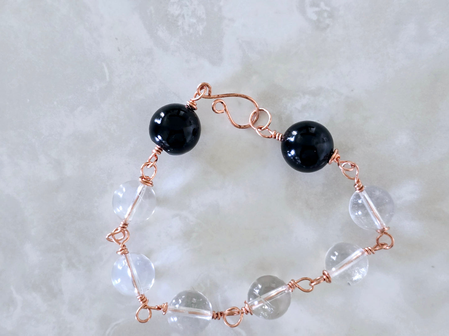 Beaded Wire Wrapped Bracelet Gemstone Chain Link clasp Bracelets