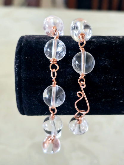 Beaded Wire Wrapped Bracelet Gemstone Chain Link clasp Bracelets
