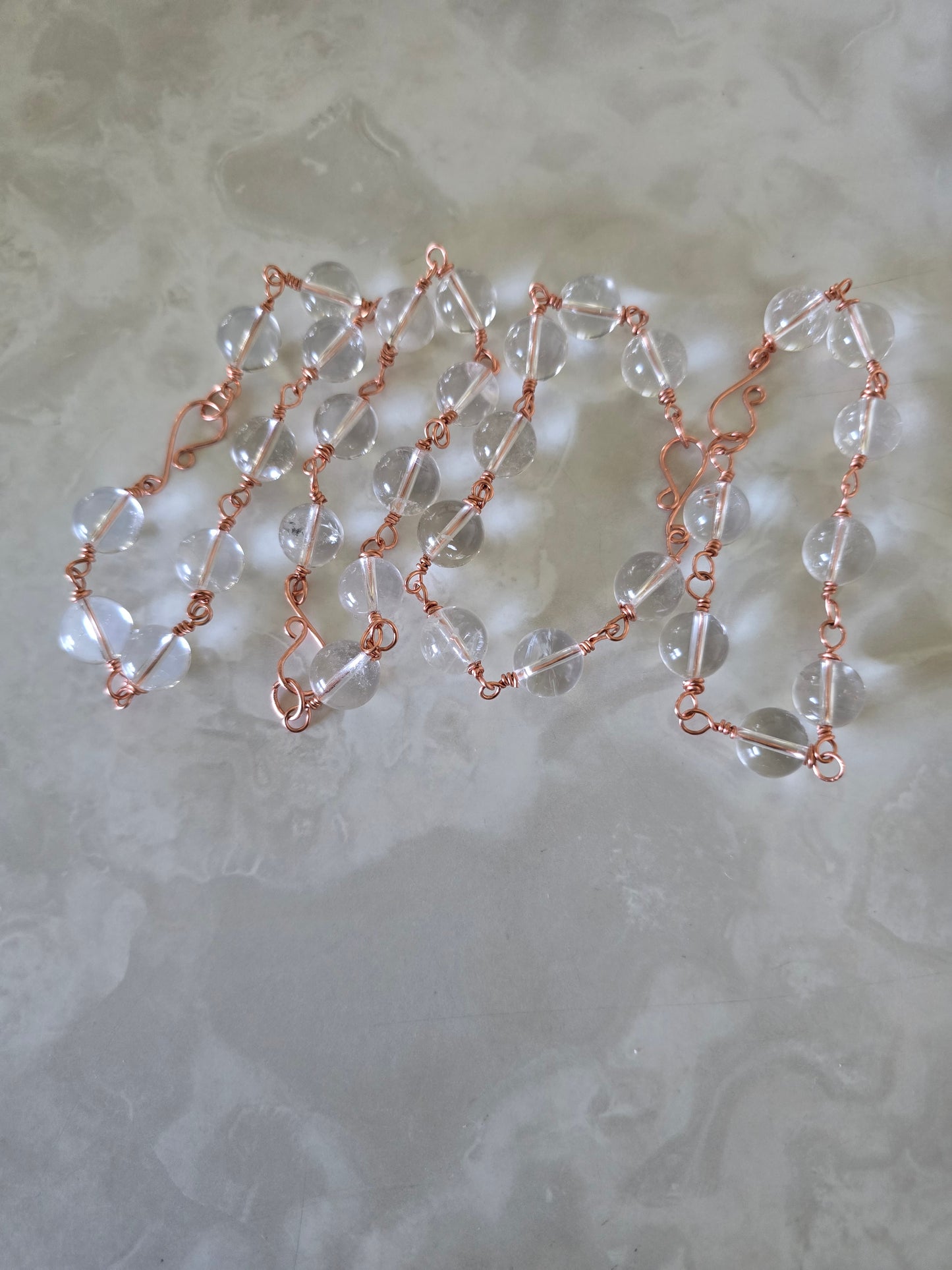 Beaded Wire Wrapped Bracelet Gemstone Chain Link clasp Bracelets
