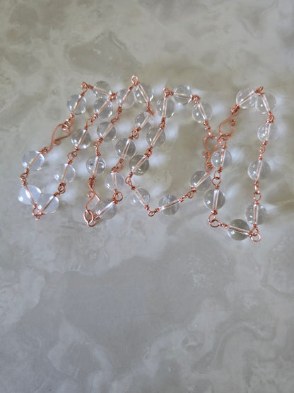 Beaded Wire Wrapped Bracelet Gemstone Chain Link clasp Bracelets