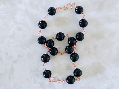 Beaded Wire Wrapped Bracelet Gemstone Chain Link clasp Bracelets