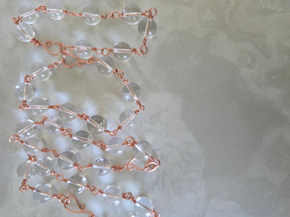 Beaded Wire Wrapped Bracelet Gemstone Chain Link clasp Bracelets