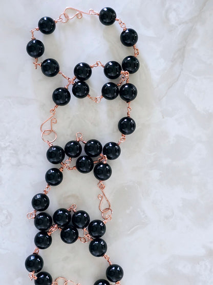 Beaded Wire Wrapped Bracelet Gemstone Chain Link clasp Bracelets