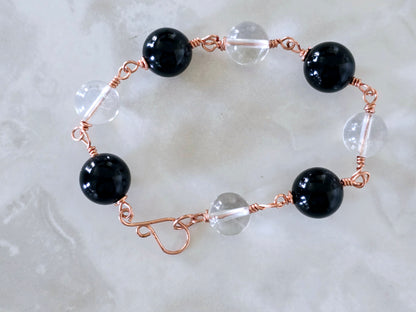 Beaded Wire Wrapped Bracelet Gemstone Chain Link clasp Bracelets